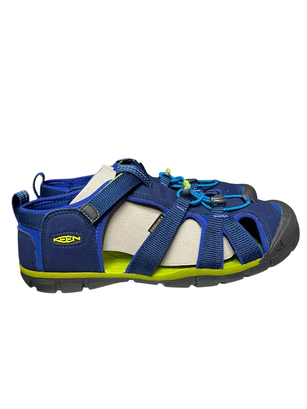 🌻Like New KEEN Seacamp II CNX Water Sandals Blue/Green Big Kid Size 7